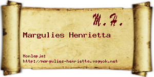 Margulies Henrietta névjegykártya